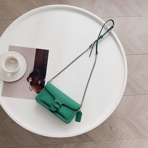 Coach shoulder crossbody bag classic green 21*10*5cm